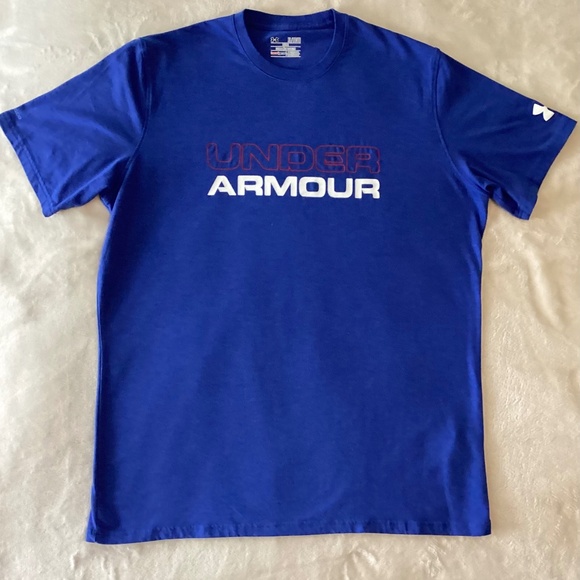 Under Armour Men’s Blue Graphic Performance T-Shirt – Size XL - Picture 1 of 7